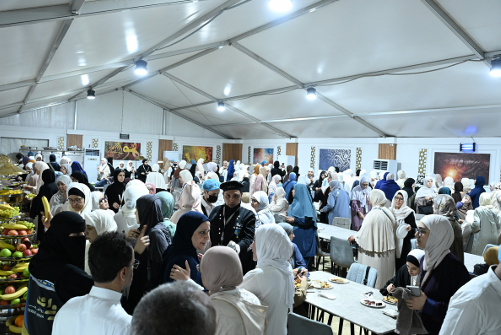 Large gathering at catering event